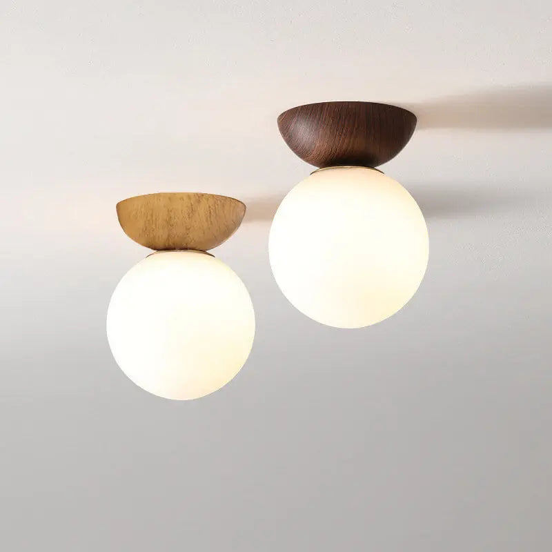 Modern Minimalist Glass Iron Orb 1-Light Semi-Flush Mount Light/Pendant Light for Living Room Cuvalon