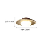 Traditional Vintage Round Travertine 1-Light Flush Mount Ceiling Light For Hallway Cuvalon
