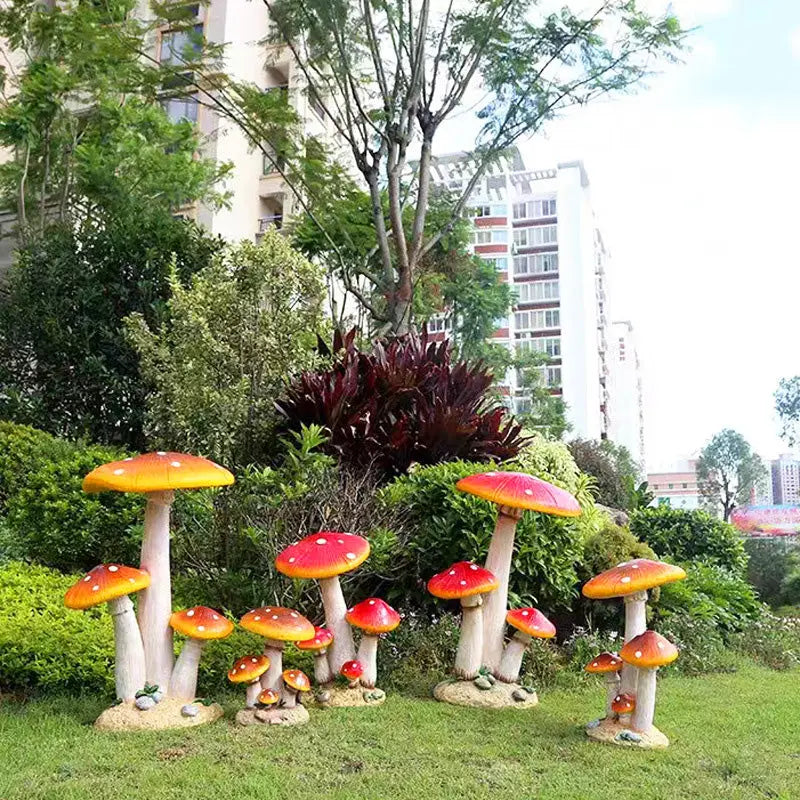 Modern Art Deco Solar Waterproof Mushroom Resin Glass Fibre LED Landscape Lighting Outdoor Light For Garden Cuvalon