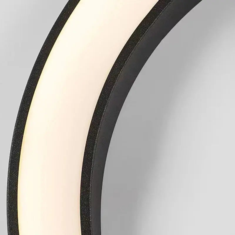 Modern Minimalist Crescent Circle Stainless Steel PC Waterproof LED Wall Sconce Lamp For Outdoor Patio Cuvalon