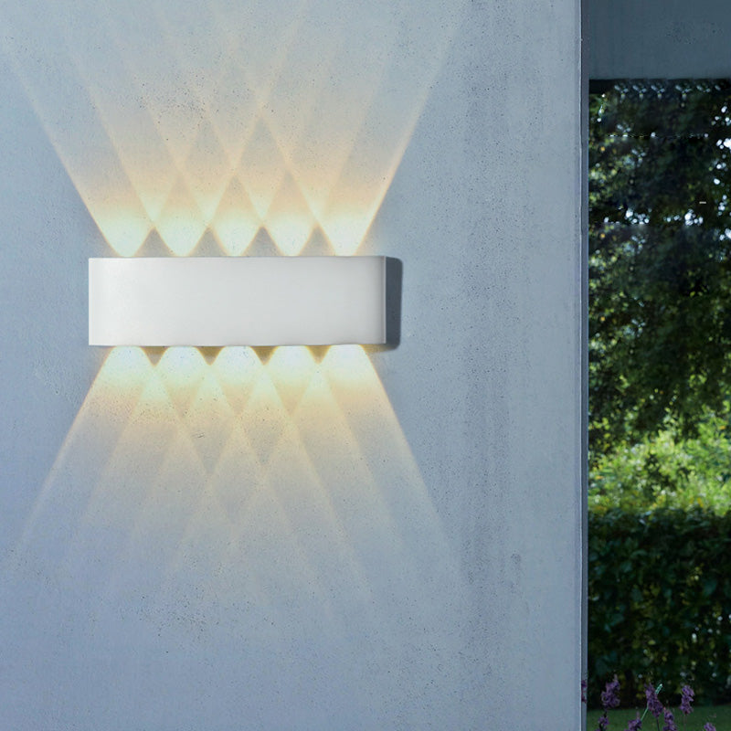 Modern Minimalist Waterproof Cylinder Rectangular Aluminium Iron Acrylic LED Wall Sconce Lamp For Outdoor Patio Cuvalon