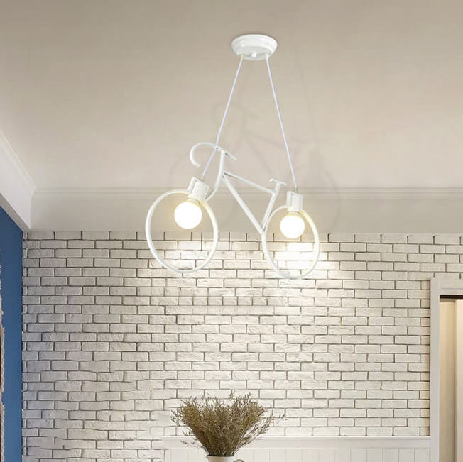 Modern Creative Bicycle Shape Iron 2-Light Kids Chandelier Cuvalon