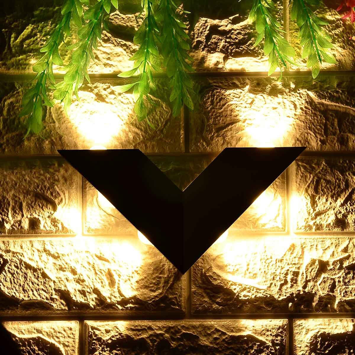 Modern Minimalist V-Shaped Triangle Aluminum Glass LED Wall Sconce Lamp For Garden Cuvalon