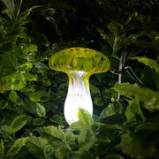 Contemporary Creative Colorful Mushroom Glass Shape LED Solar Waterproof Lawn Insert Light For Garden Cuvalon