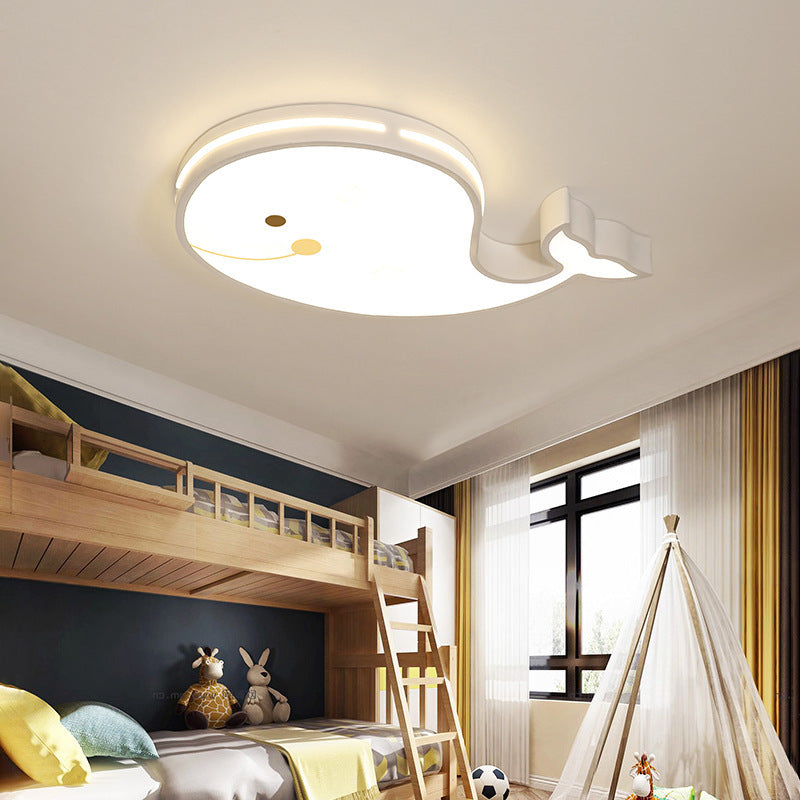 Contemporary Creative Cartoon Whale Acrylic LED Kids Flush Mount Ceiling Light For Bedroom Cuvalon