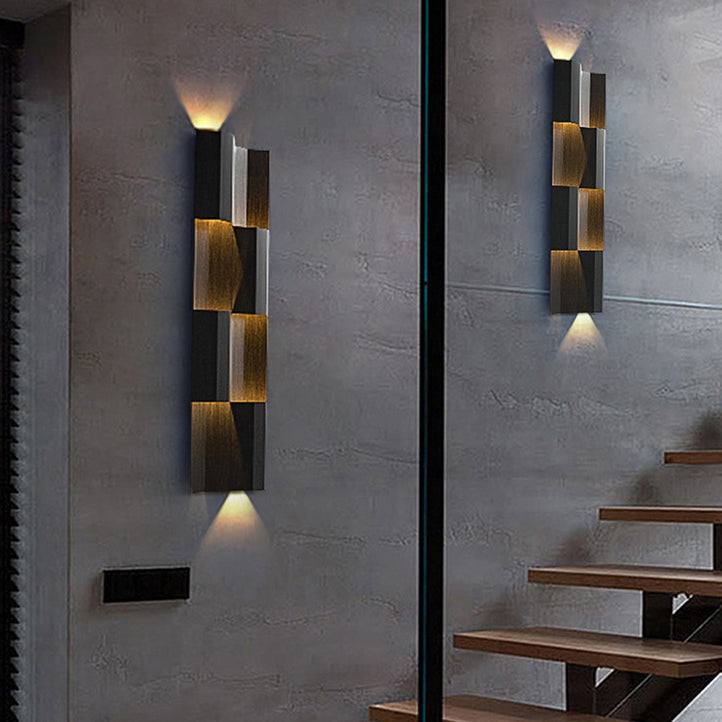Contemporary Retro Waterproof Stainless Steel Rectangular LED Wall Sconce Lamp For Outdoor Patio Cuvalon