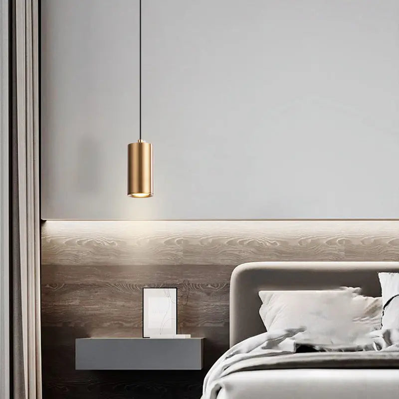 Nordic Minimalist Column Iron Mini 1-Light Pendant Light Cuvalon