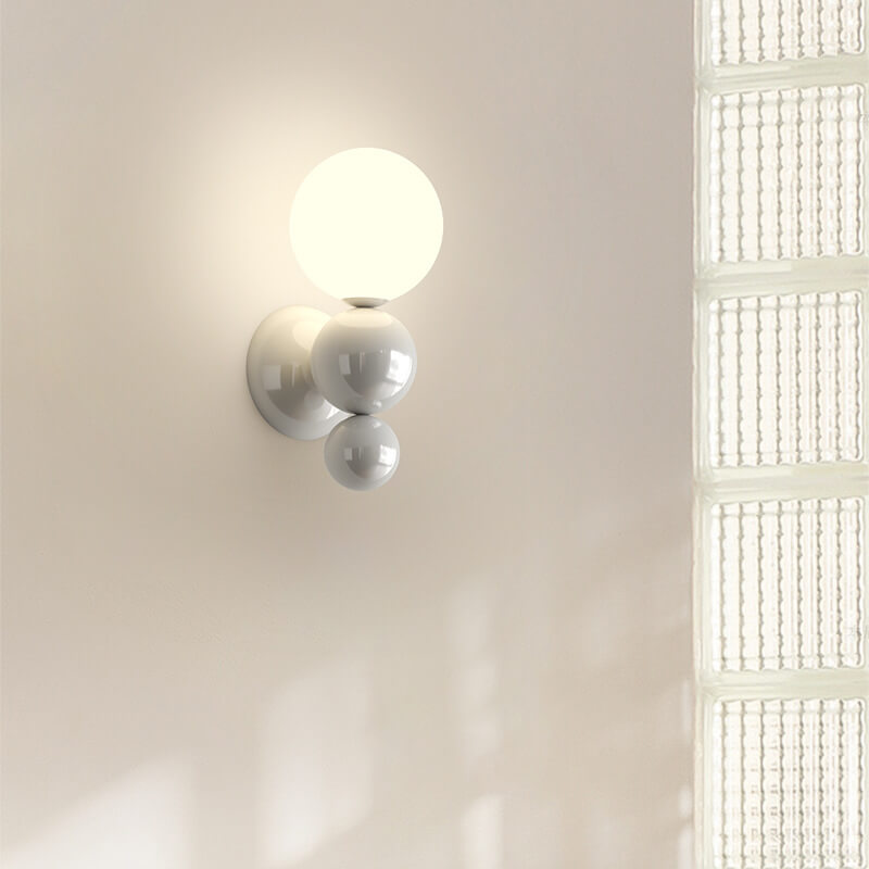 Modern Cream Style Children's Wrought Iron Sphere 1-Light Wall Sconce Lamp Cuvalon