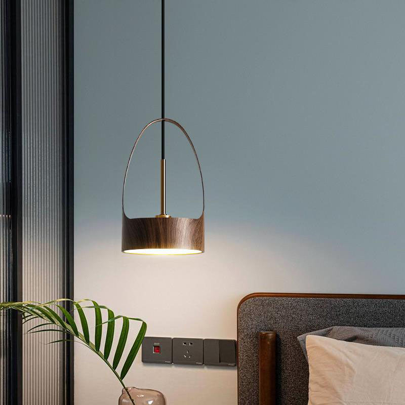 Contemporary Scandinavian Round Iron Acrylic LED Pendant Light For Bedroom Cuvalon