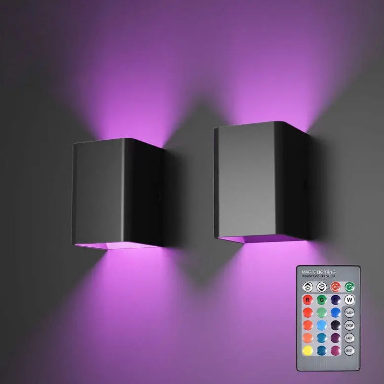 Modern Square Aluminum LED RGB Wall Sconce Lamp Cuvalon
