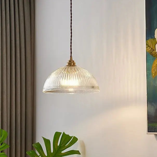 Modern Simple Clear Glass Dome Pot Lid 1-Light Pendant Light Cuvalon
