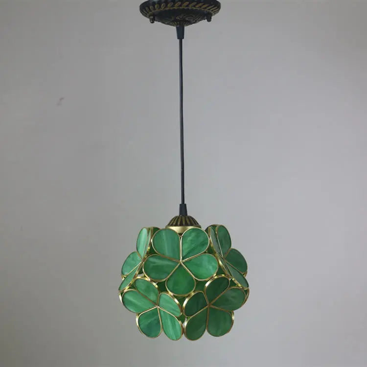 Vintage Stained Glass Petal 1-Light Pendant Light Cuvalon