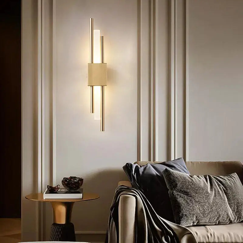 Modern Minimalist Iron Acrylic Strip LED Wall Sconce Lamp For Bedside Cuvalon