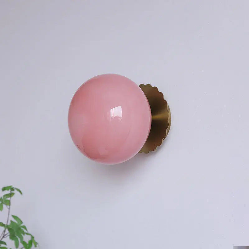 Modern Vintage Minimalist Iron Glass Round Head 1-Light Wall Sconce Lamp Cuvalon