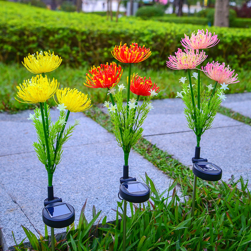 Modern Art Deco Waterproof Solar Plastic Stainless Steel ABS Simulated Flower LED Landscape Light For Garden Cuvalon