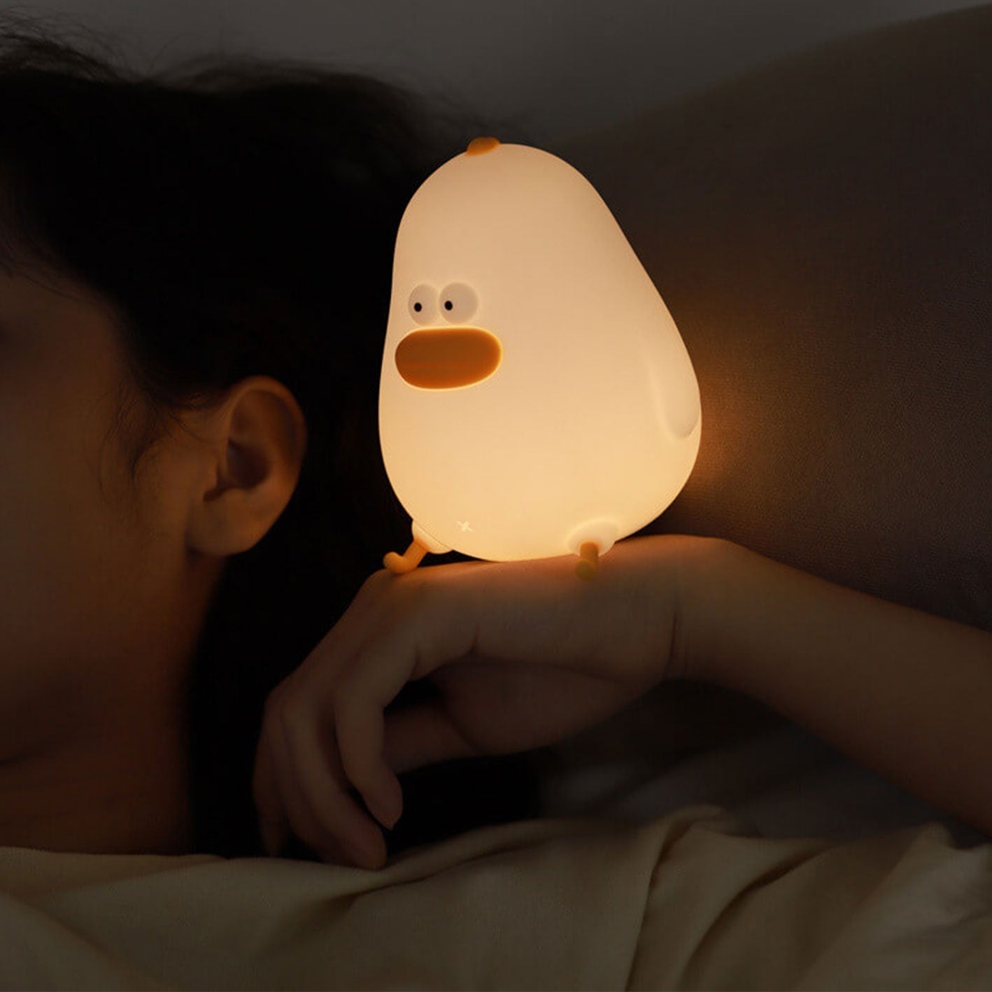 Cartoon LED Silicone Chick Night Light USB Table Lamp Cuvalon