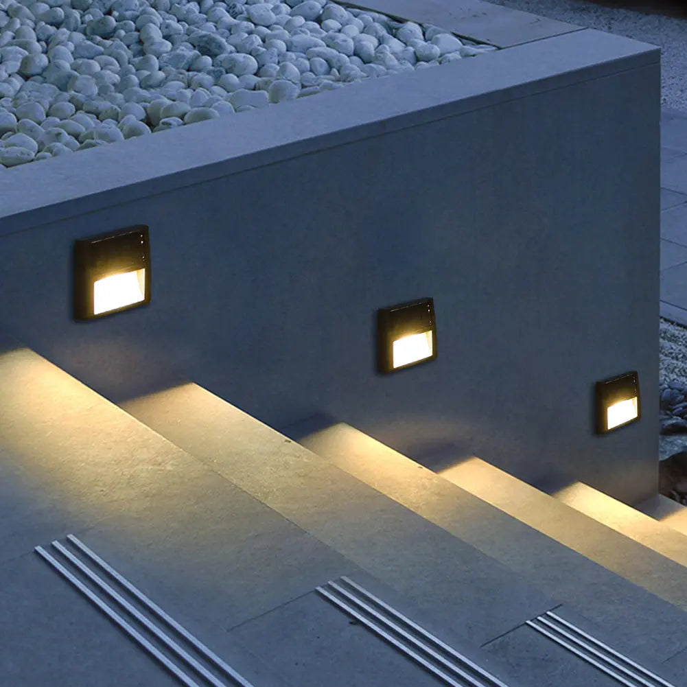 Outdoor Solar Round Square LED Waterproof Patio Step Light Cuvalon