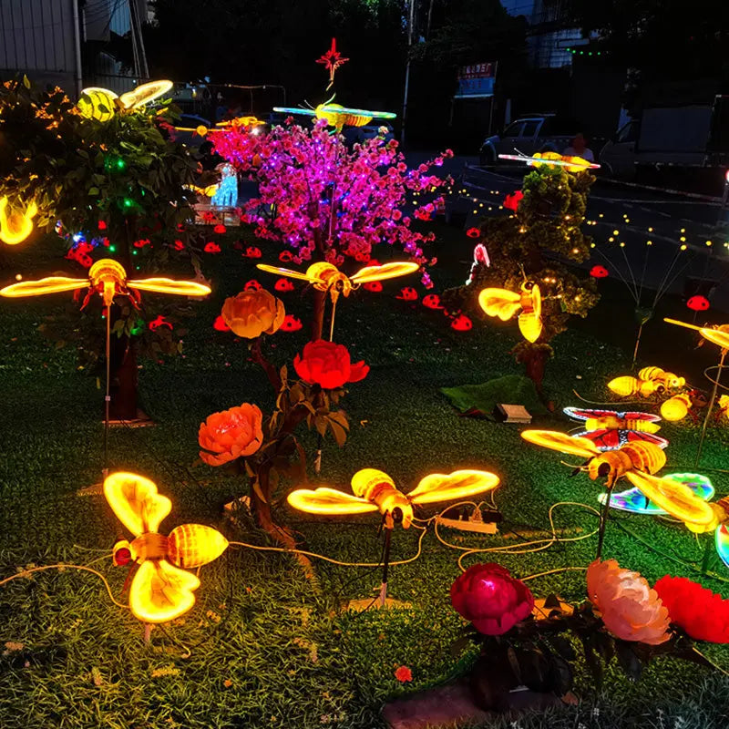 Modern Art Deco Waterproof ABS Plastic Bee LED Landscape Lighting Outdoor Light For Garden Cuvalon