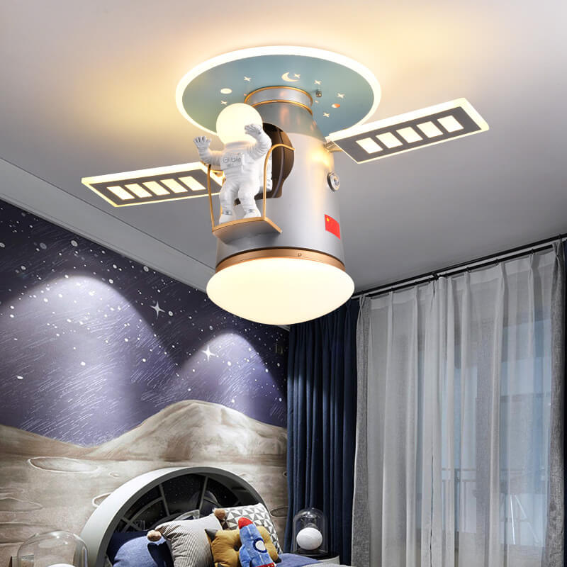 Creative Simplicity Spaceman Astronaut LED Kids Flush Mount Ceiling Light Cuvalon