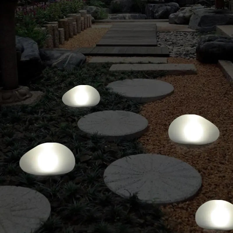 Solar Pebble ABS Sandblasted Glass LED Outdoor Landscape Light Cuvalon