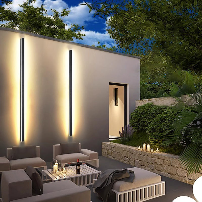 Modern Minimalist Long Rectangular Aluminum Acrylic LED Wall Sconce Lamp For Garden Cuvalon