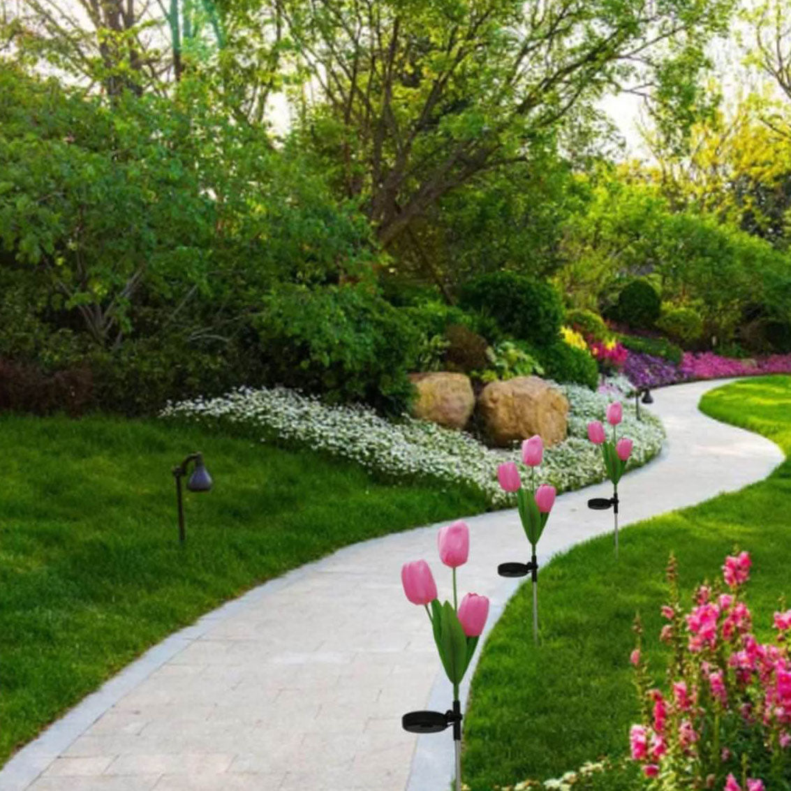 Outdoor Solar Tulip LED Waterproof Lawn Ground Decorative Insert Landscape Light Cuvalon