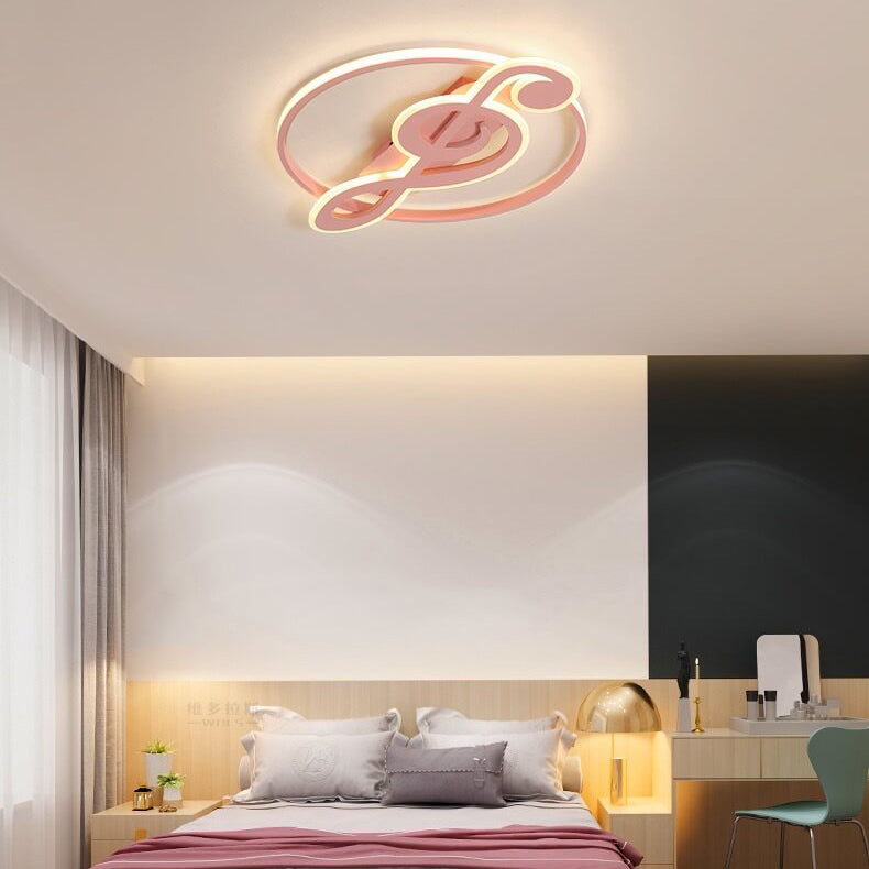 Nordic Creative Music Notes Design LED Flush Mount Ceiling Light Cuvalon