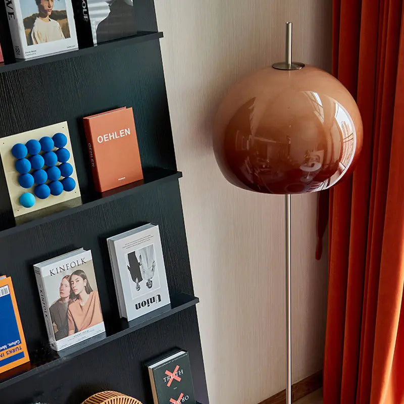 Contemporary Retro Mushroom Hardware Glass 2-Light Standing Floor Lamp For Living Room Cuvalon