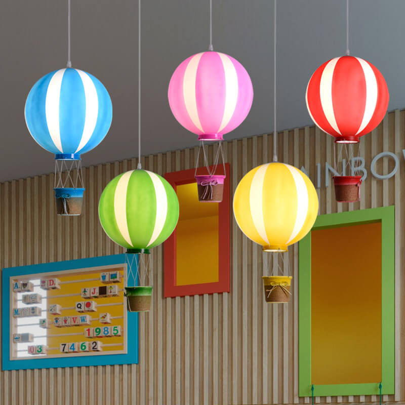 Scandinavian Modern Creative Hot Air Balloon Iron Acrylic 1-Light Pendant Light Cuvalon