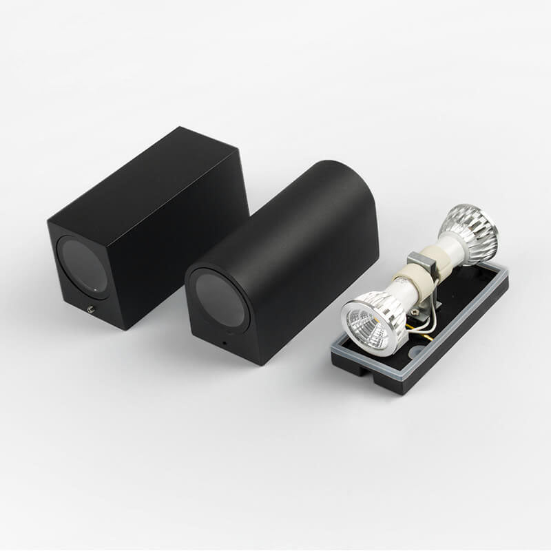 Modern Simple Outdoor Waterproof Aluminum Glass Cylinder 2-Light Wall Sconce Lamp Cuvalon