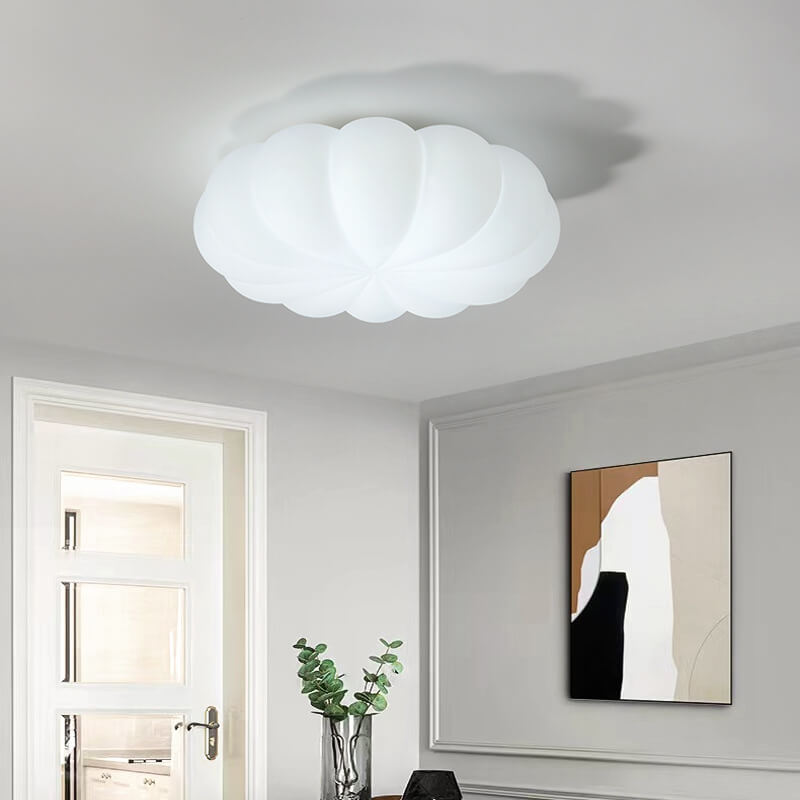 Contemporary Nordic PE Shade Kid's Flowers LED Flush Mount Ceiling Light For Bedroom Cuvalon
