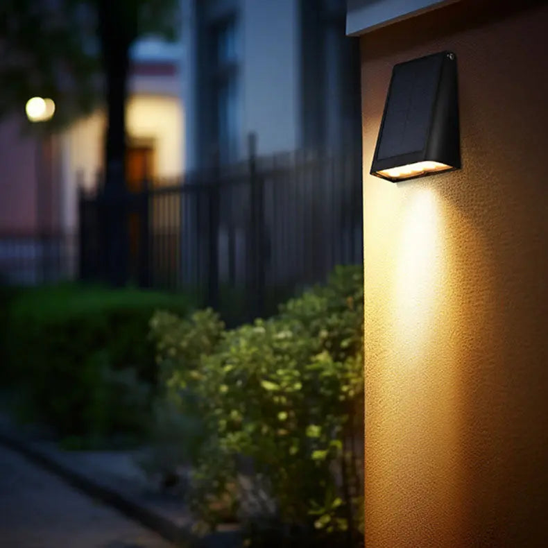 Modern Minimalist Solar Rectangular Trapezoidal ABS PC LED Wall Sconce Lamp For Garden Cuvalon