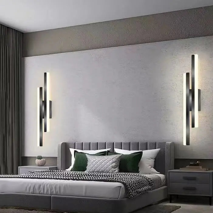 Modern Minimalist Lines Iron Acrylic LED Wall Sconce Lamp Cuvalon