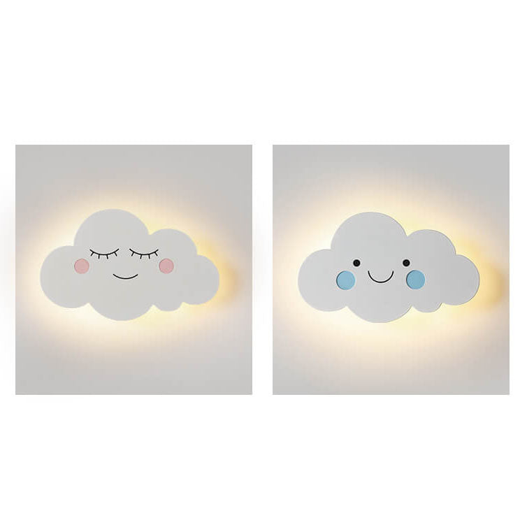 Nordic Creative Clouds Iron Emoji LED Kids Wall Sconce Lamp Cuvalon