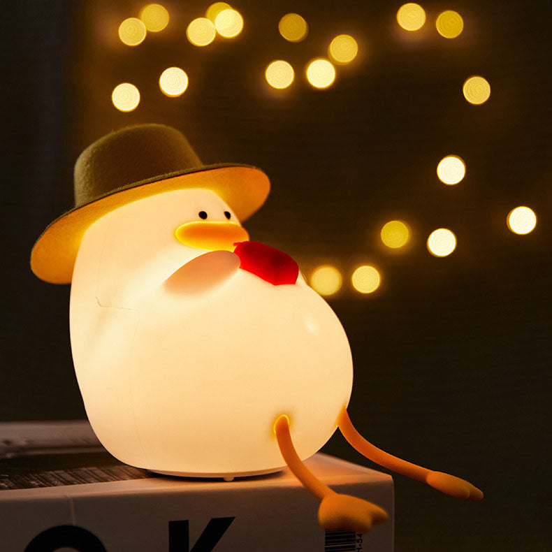 Creative Cartoon Silicone Duck Pat  LED Night Light Table Lamp Cuvalon