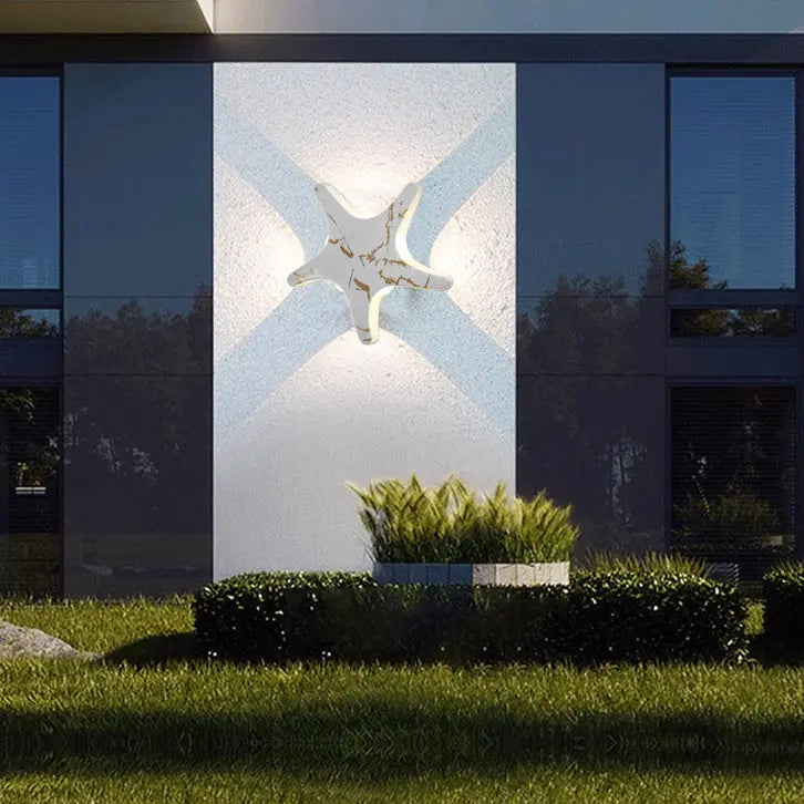 Contemporary Simplicity Aluminum Starfish Design LED Waterproof Wall Sconce Lamp For Outdoor Patio Cuvalon