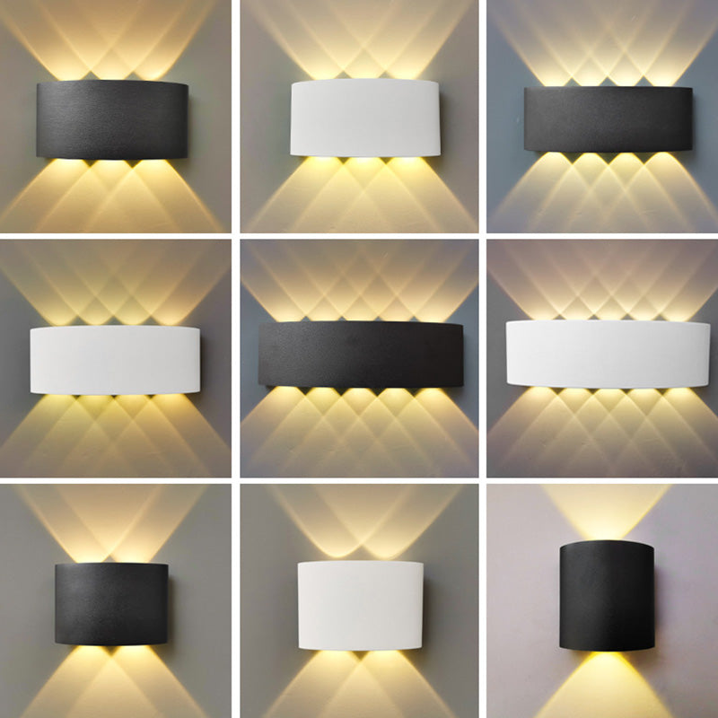 Modern Minimalist Waterproof Cylinder Rectangular Aluminium Iron Acrylic LED Wall Sconce Lamp For Outdoor Patio Cuvalon