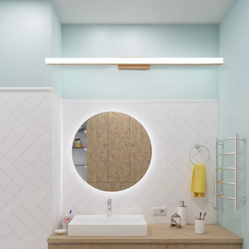 Nordic Minimalist Wooden Long Strip Vanity Light LED Wall Sconce Lamp Cuvalon