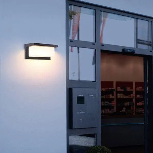 Modern Rectangular LED Sensor Outdoor Waterproof Wall Sconce Lamp Cuvalon