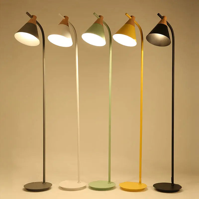 Nordic Creative Macaron Cone Shade 1-Light Standing Floor Lamp Cuvalon