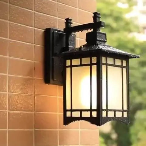 Modern Waterproof Solar Aluminum Chinese Pavilion Shape 1-Light Wall Sconce Lamp Cuvalon