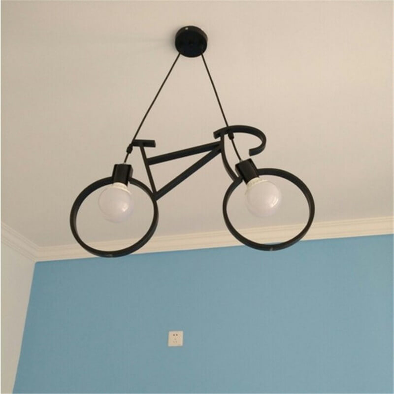 Modern Creative Bicycle Shape Iron 2-Light Kids Chandelier Cuvalon
