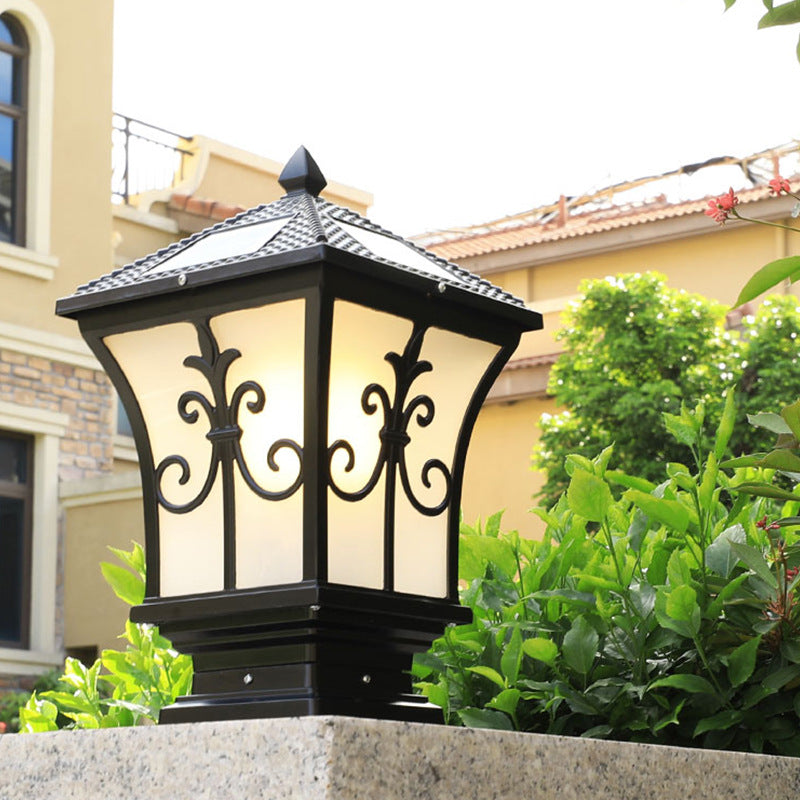 Modern Vintage Waterproof Patio Solar Outdoor Column Head Light Cuvalon