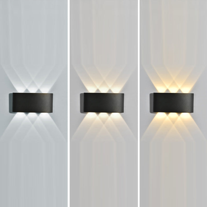 Modern Minimalist Waterproof Cylinder Rectangular Aluminium Iron Acrylic LED Wall Sconce Lamp For Outdoor Patio Cuvalon