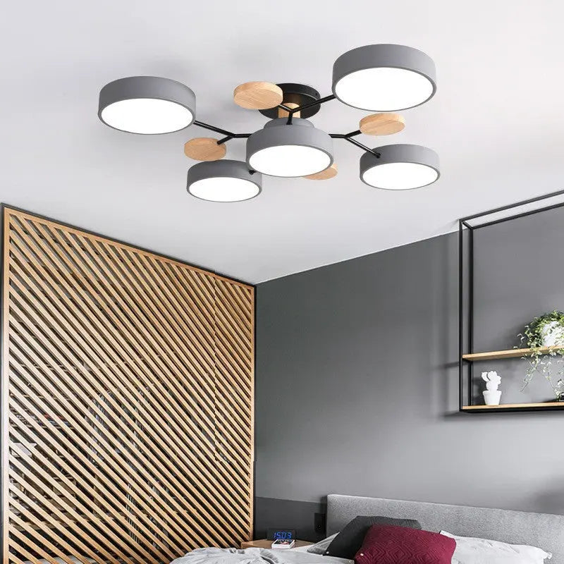 Contemporary Scandinavian Round Molecule Branch Design LED Semi-Flush Mount Ceiling Light For Living Room Cuvalon