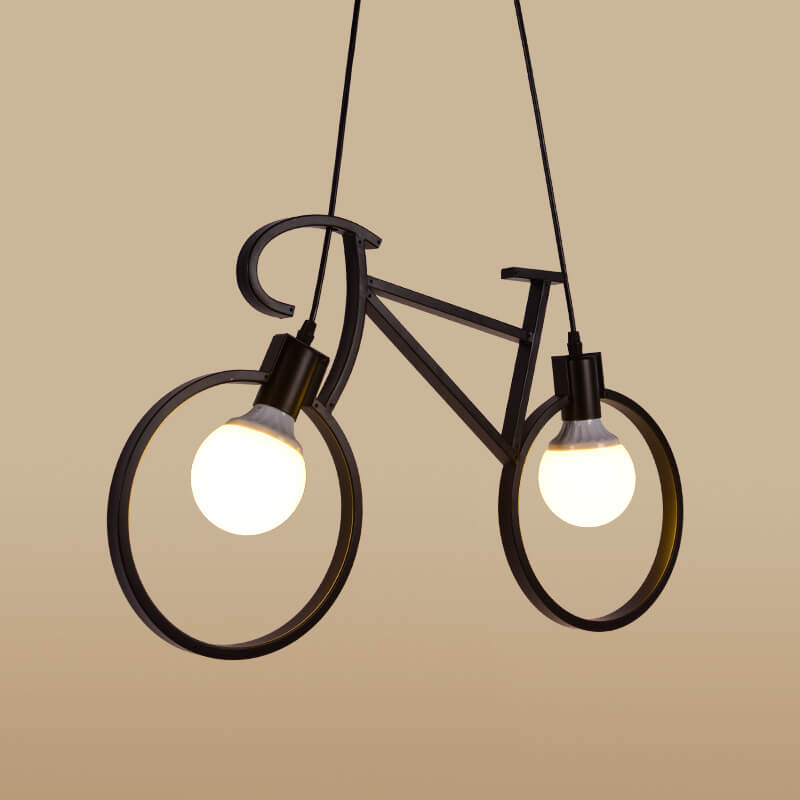Modern Creative Bicycle Shape Iron 2-Light Kids Chandelier Cuvalon