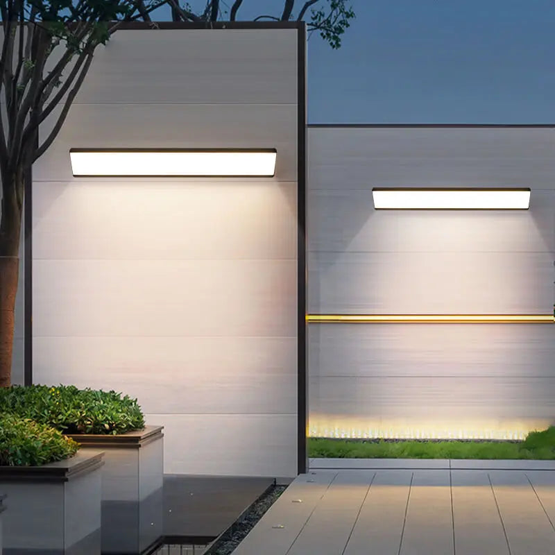 Modern Minimalist Aluminum Acrylic Waterproof Long Outdoor Indoor LED Wall Sconce Lamp Cuvalon