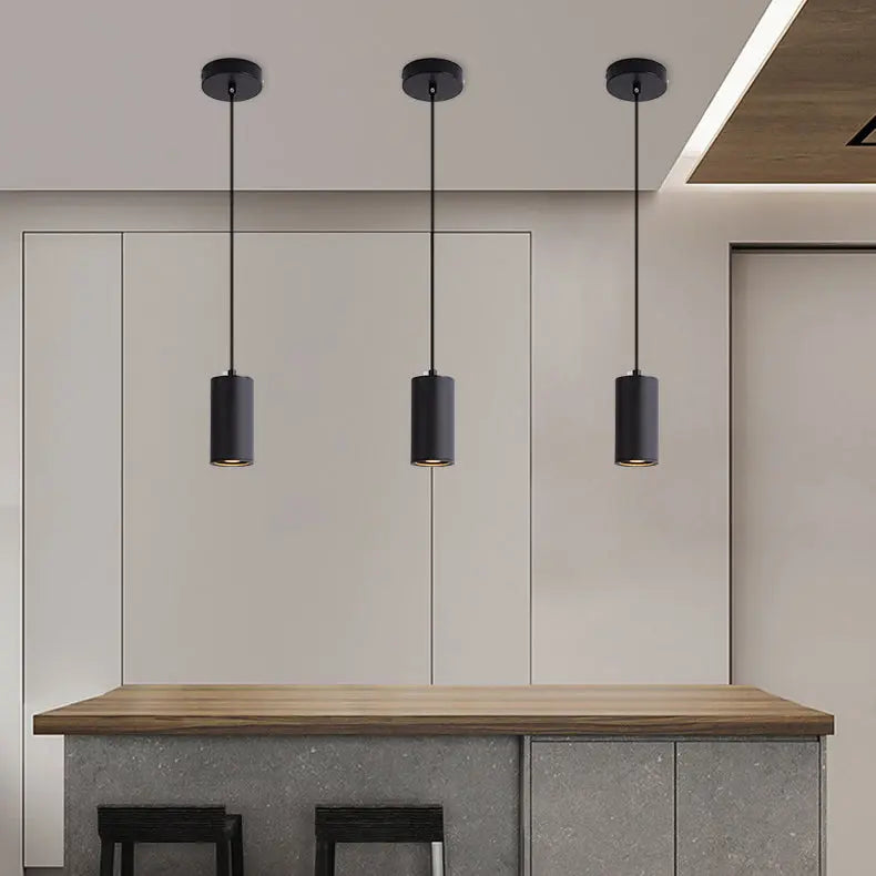Nordic Minimalist Column Iron Mini 1-Light Pendant Light Cuvalon
