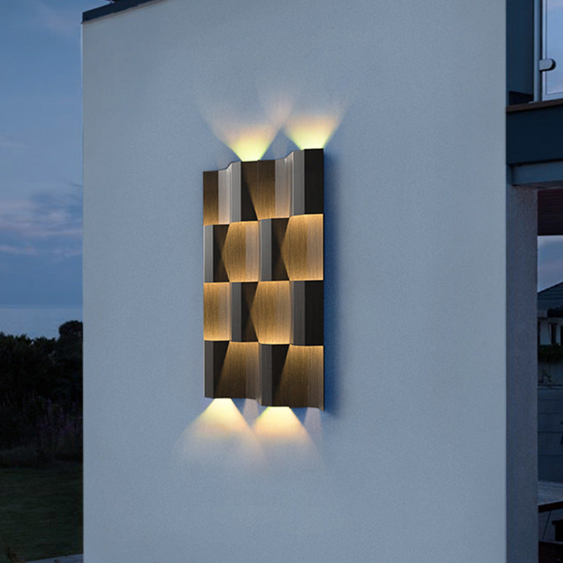 Contemporary Retro Waterproof Stainless Steel Rectangular LED Wall Sconce Lamp For Outdoor Patio Cuvalon