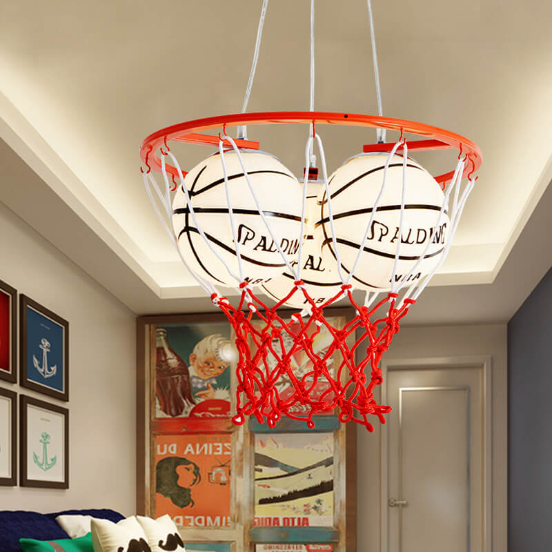 Creative Cartoon Basketball 3-Light Kids Chandelier Cuvalon